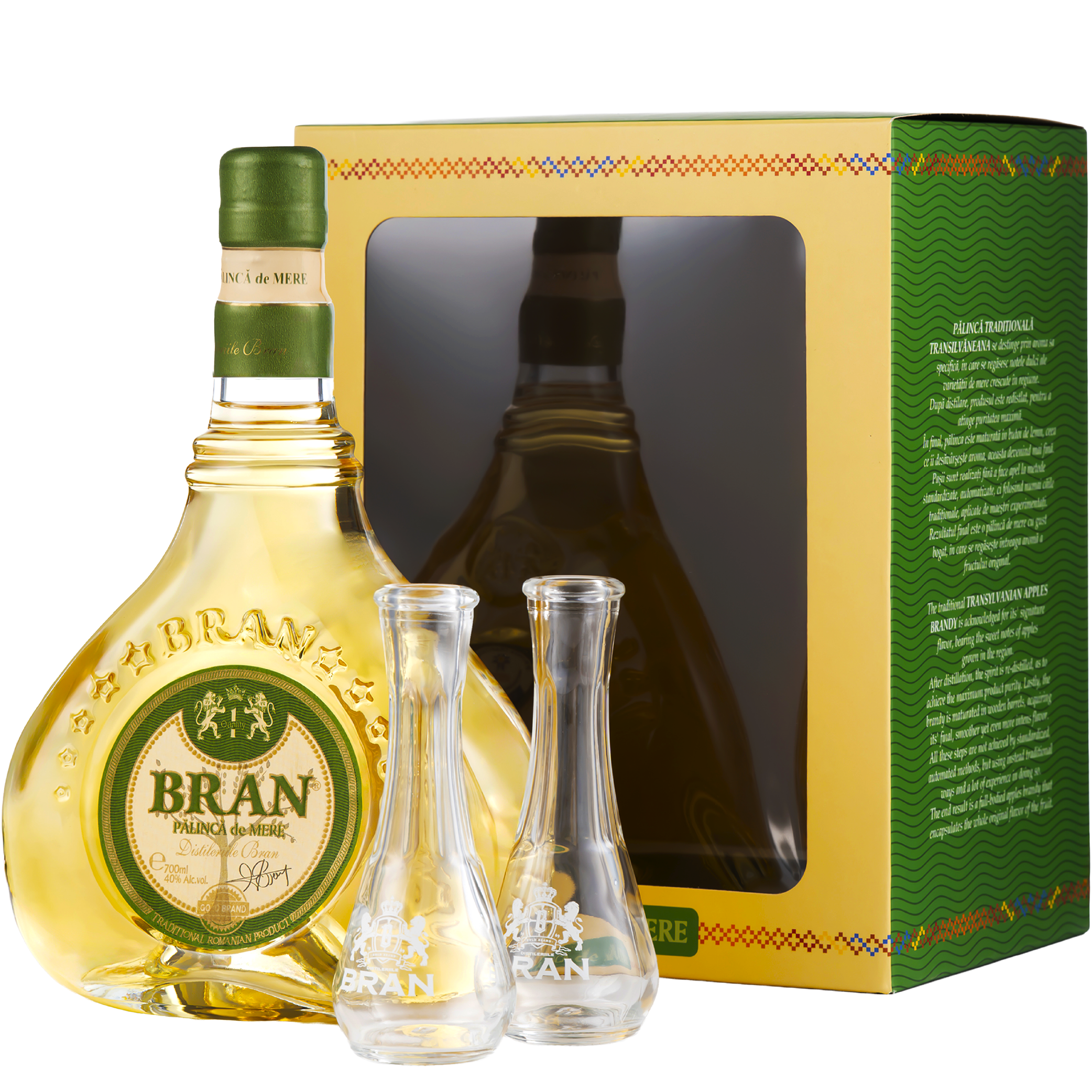 Pălincă Mere + 2 Toiuri Distileriile Bran 700 ml 40% alc/vol