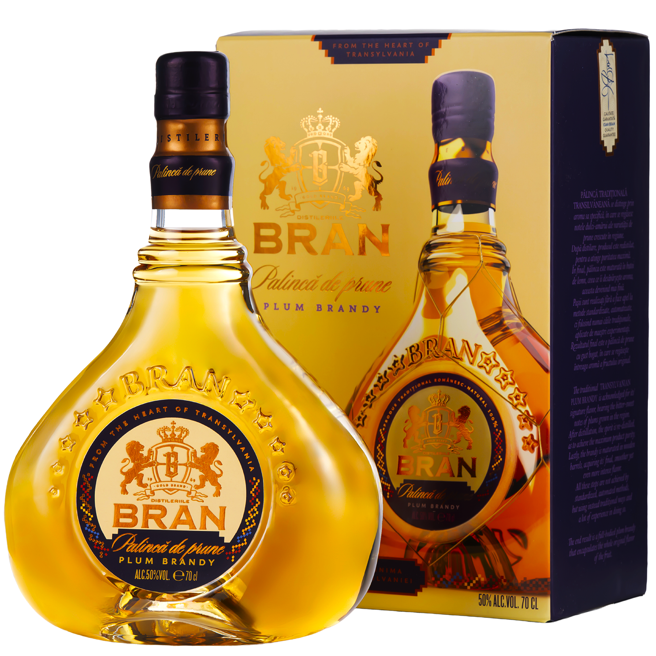 Pălincă Prune Distileriile Bran 700 ml 50% alc/vol