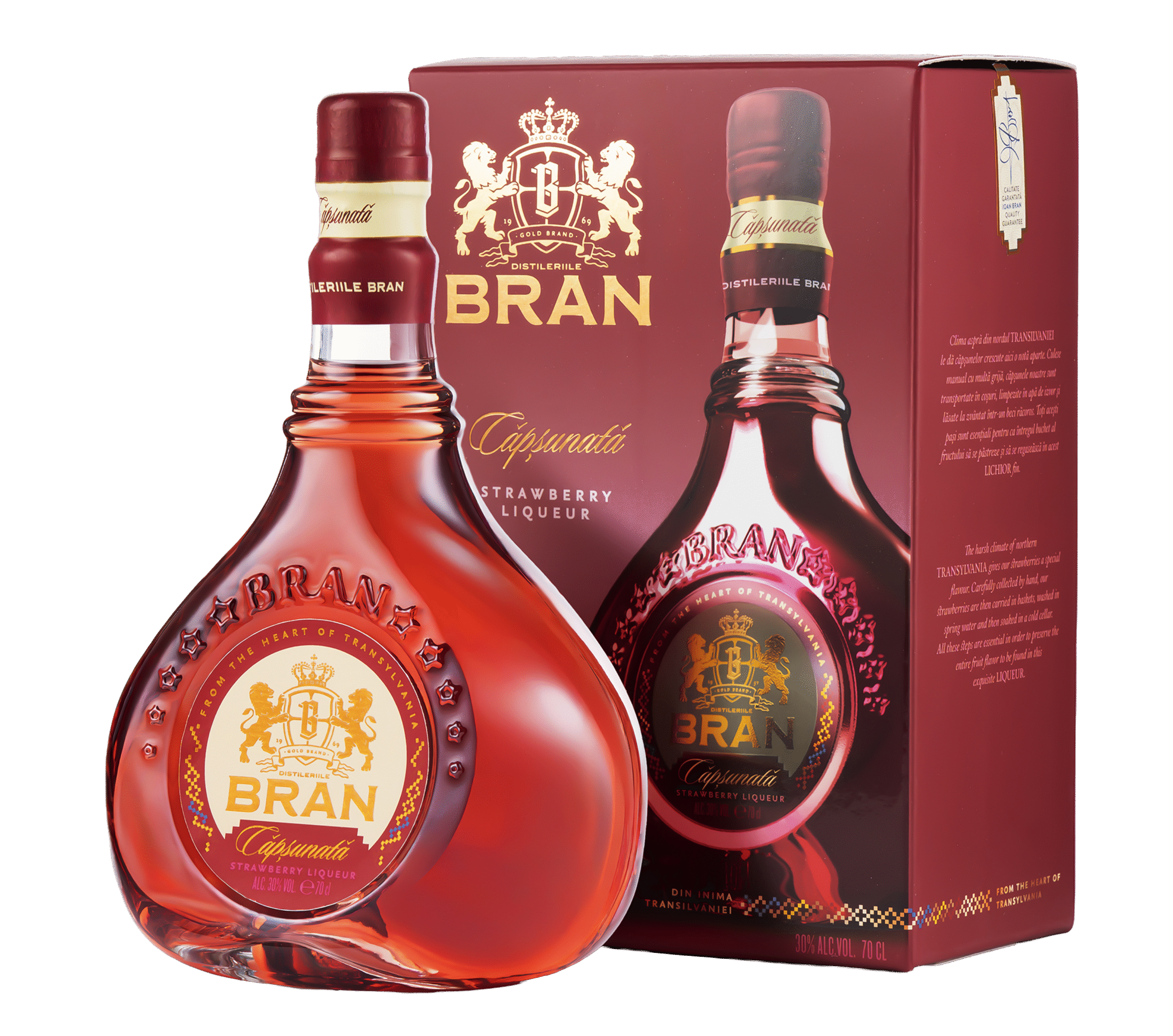 Căpșunată Distileriile Bran 700 ml 30% alc/vol - imagine 2