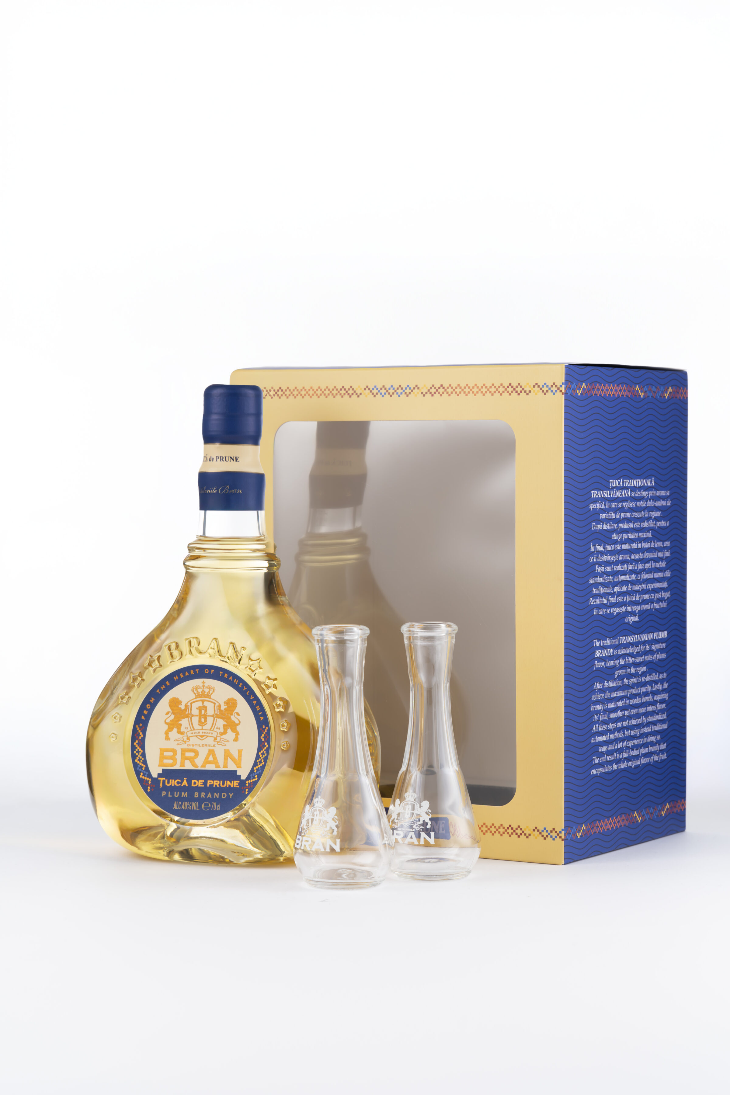 Țuică Prune + 2 Toiuri Distileriile Bran 700 ml 40% alc/vol - imagine 2